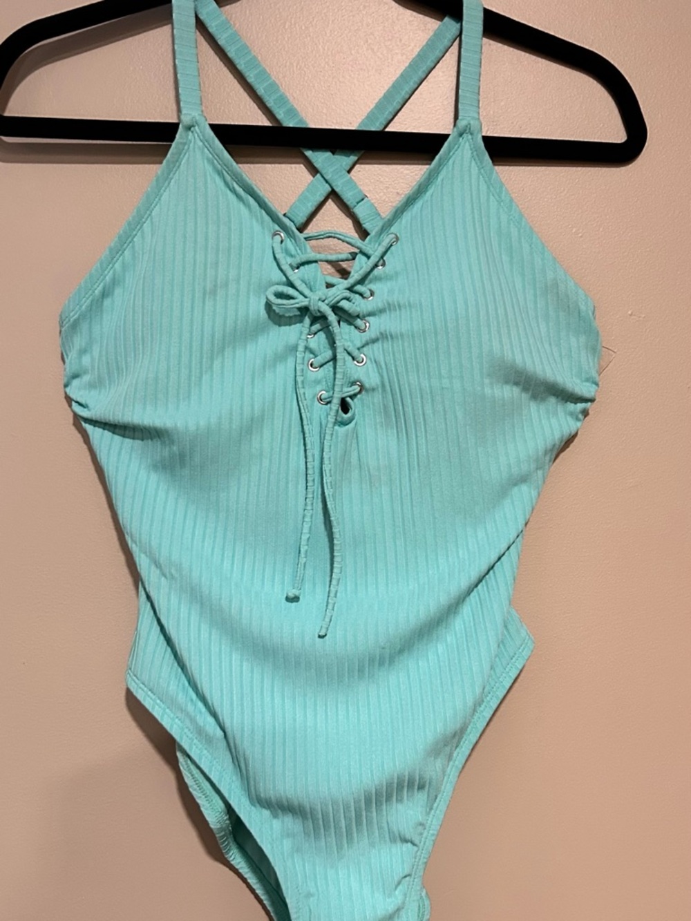 Women’s one piece swimsuit in aqua